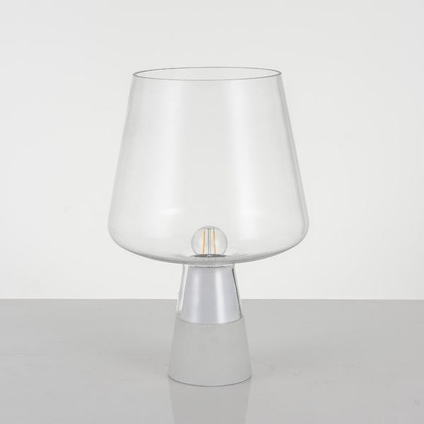 Leimu Glass Table Lamp|Cement Desk Light