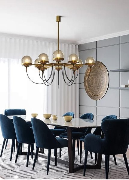 Glass ball chandelier