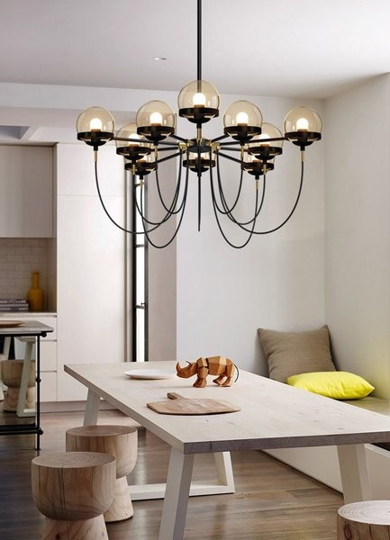 Glass ball chandelier