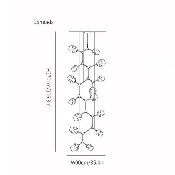 Branching bubble chandelier