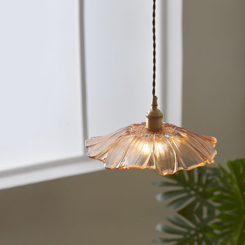 Retro Lotus Creative Glass Pendant Lamp