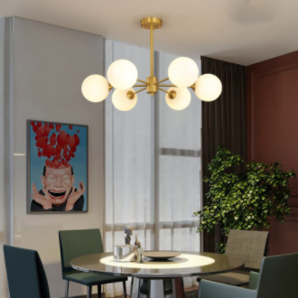 Opal Glass Ball Chandelier