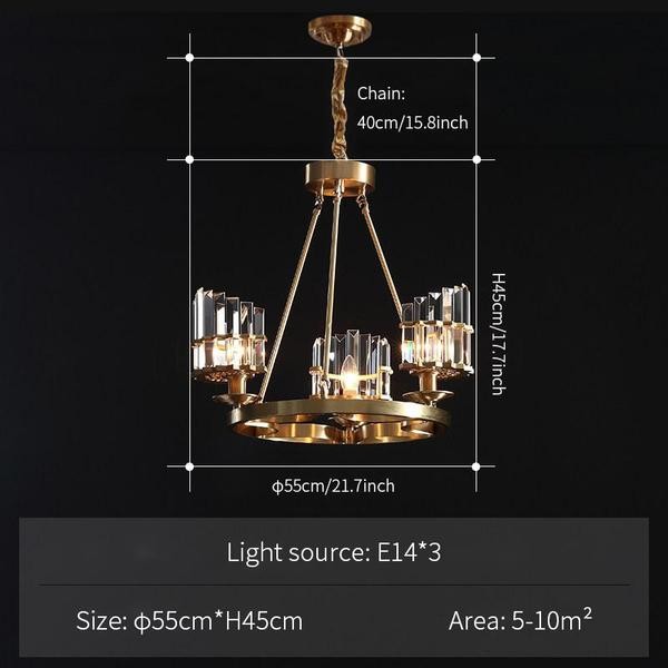 Brass/Crystal Chandelier