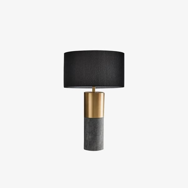 Concrete cylinder table lamp