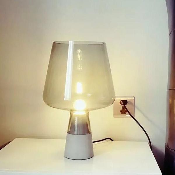 Leimu Glass Table Lamp|Cement Desk Light