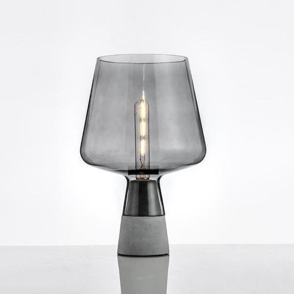 Leimu Glass Table Lamp|Cement Desk Light