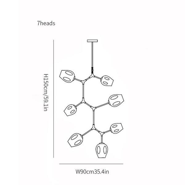 Branching bubble chandelier