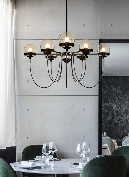 Glass ball chandelier