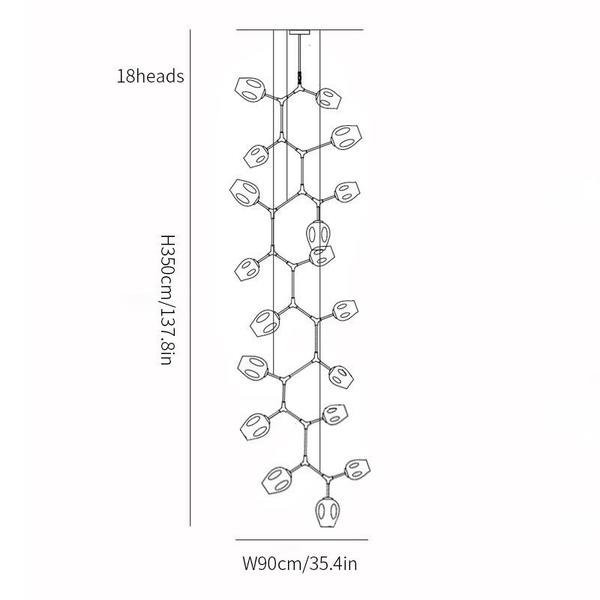 Branching bubble chandelier