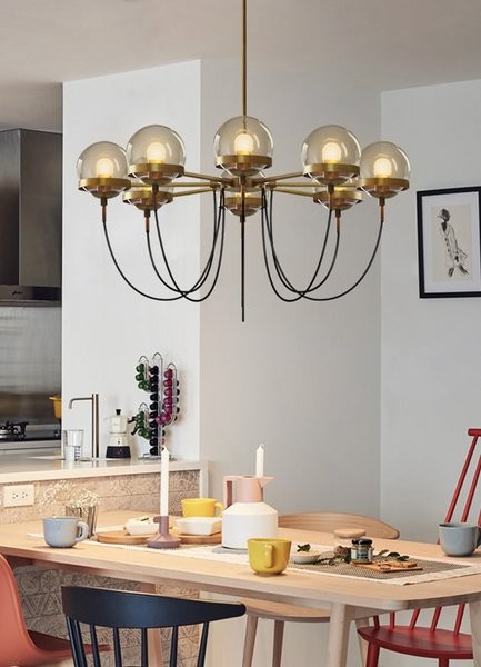 Glass ball chandelier
