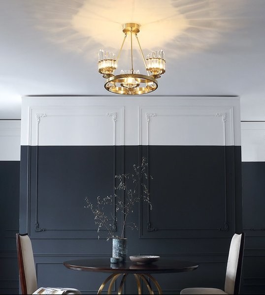 Brass/Crystal Chandelier