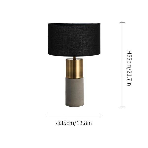 Concrete cylinder table lamp