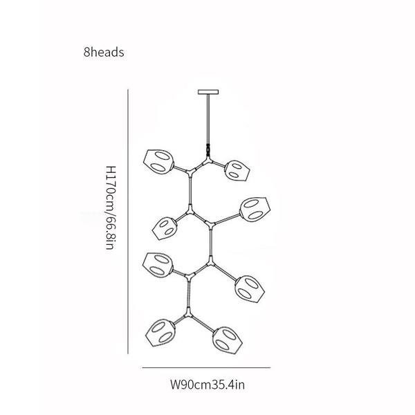 Branching bubble chandelier