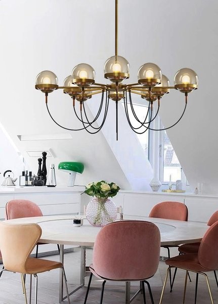 Glass ball chandelier