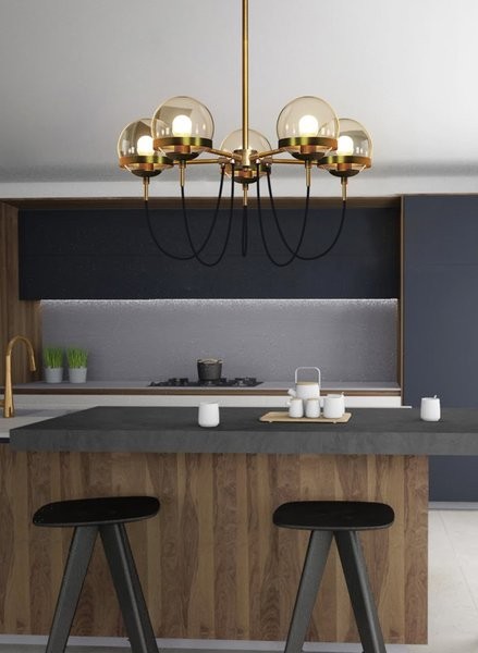 Glass ball chandelier