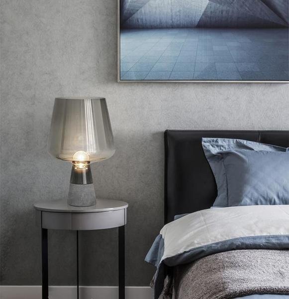 Leimu Glass Table Lamp|Cement Desk Light