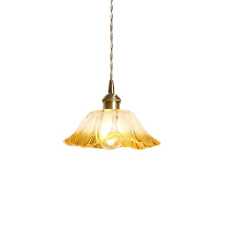 Retro Lotus Creative Glass Pendant Lamp