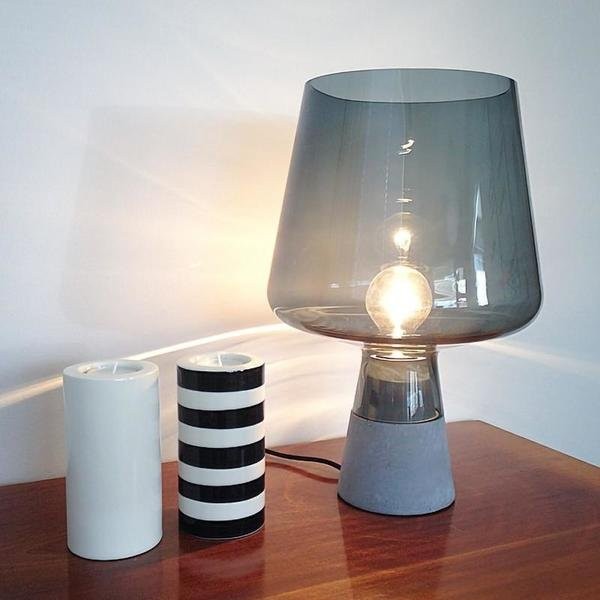 Leimu Glass Table Lamp|Cement Desk Light