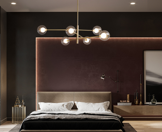 Glass Ball Molecular Pendant Lamp