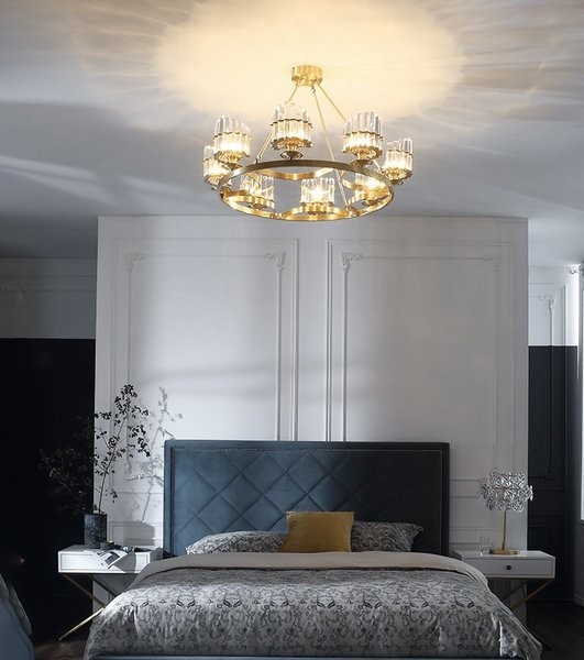 Brass/Crystal Chandelier