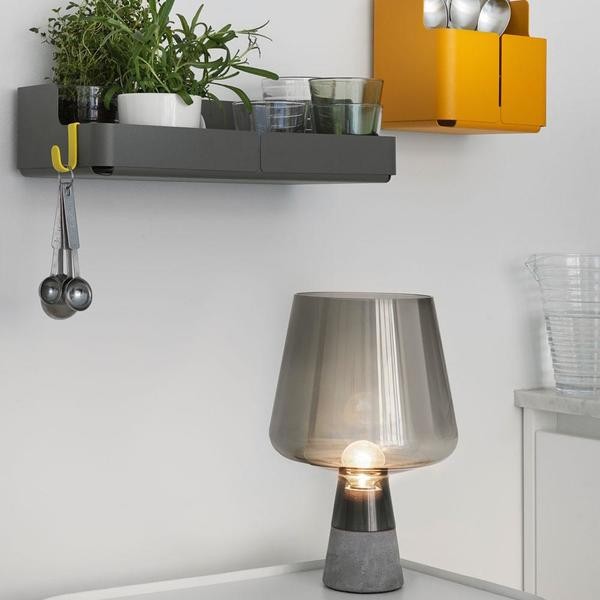 Leimu Glass Table Lamp|Cement Desk Light