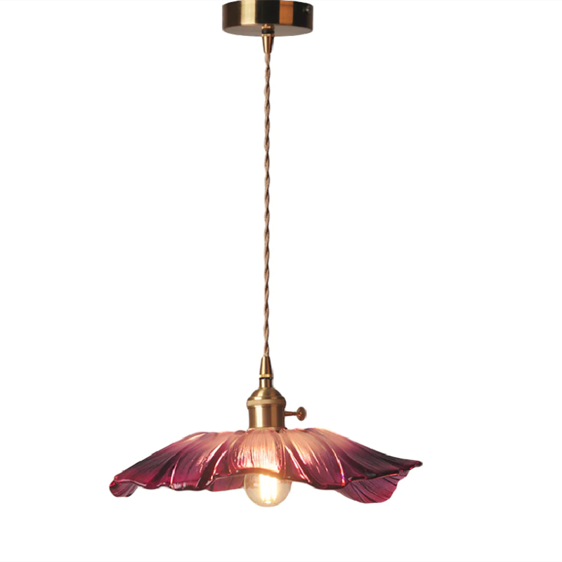 Retro Lotus Creative Glass Pendant Lamp