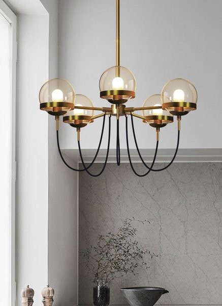 Glass ball chandelier