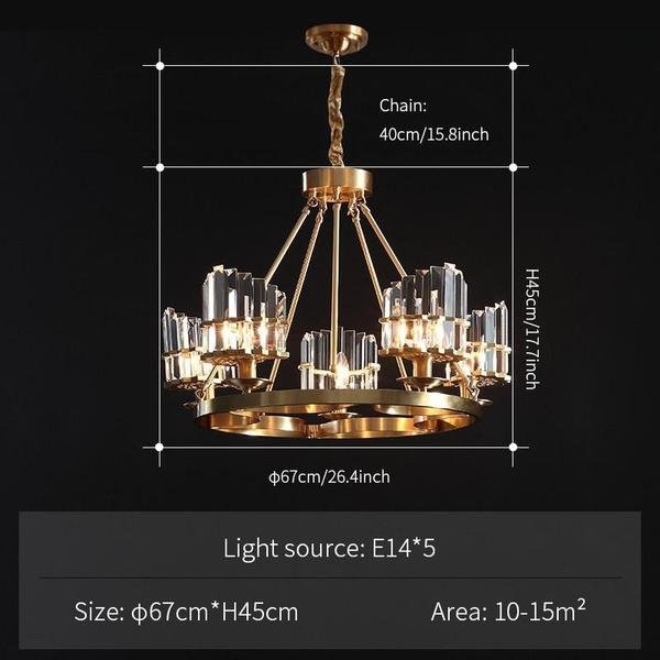 Brass/Crystal Chandelier