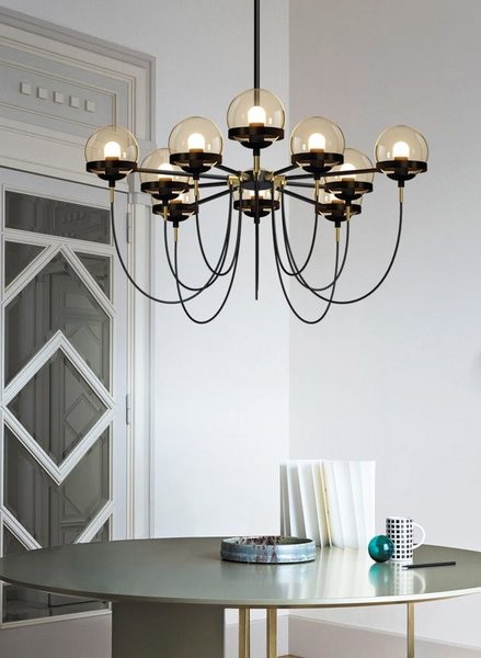 Glass ball chandelier
