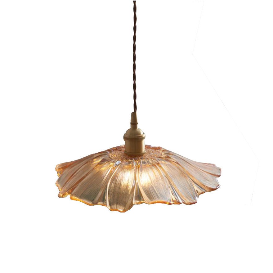 Retro Lotus Creative Glass Pendant Lamp