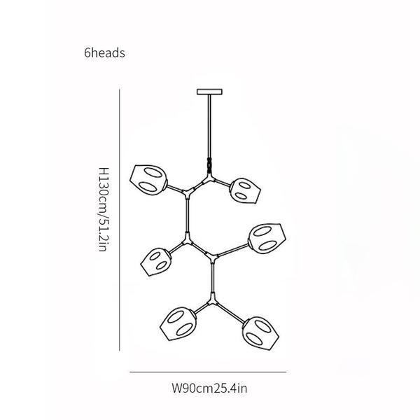 Branching bubble chandelier