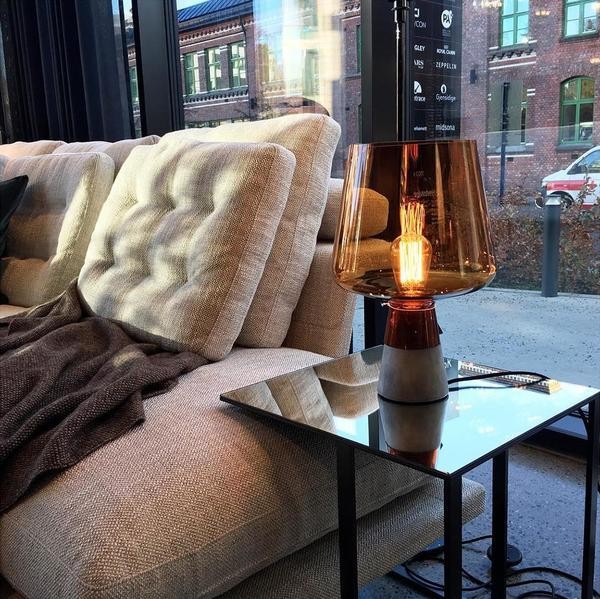 Leimu Glass Table Lamp|Cement Desk Light