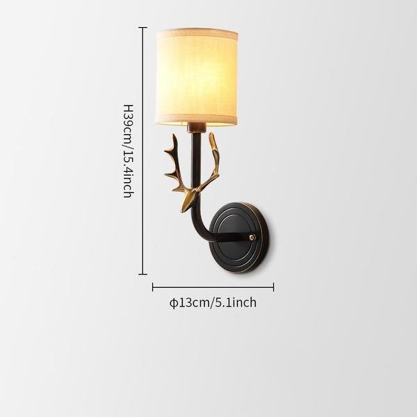 Brass Deer Head Wall Light