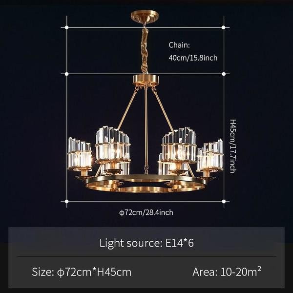 Brass/Crystal Chandelier