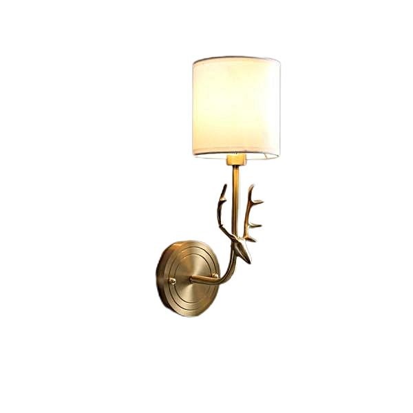 Brass Deer Head Wall Light