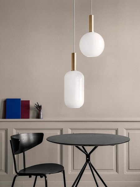 Brass Pendant & Opal Shade